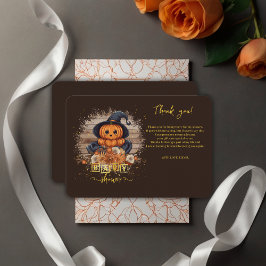 Een beetje pompoen Schattige Kawaii Glitters Baby  Bedankkaart