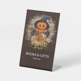 Een beetje pompoen Schattige Kawaii Glitters Baby  Reclamebord Met Voetstuk