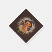 Een beetje pompoen Schattige Kawaii Glitters Baby  Servet (Hoek)