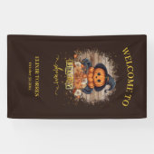 Een beetje pompoen Schattige Kawaii Glitters Baby  Spandoek (Horizontaal)