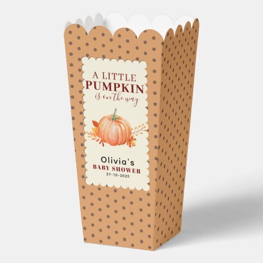 Een beetje pompoen Schattigee Herfst rustieke Baby Bedankdoosjes (Voorkant)