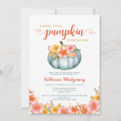 Een beetje pompoen Sinaasappel herfst bloemig Baby Kaart (Voorkant)