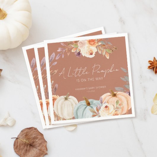 Een beetje pompoen terracotta Herfst Baby shower Servet