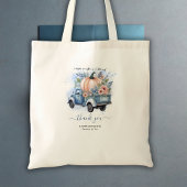 Een beetje pompoen truck blauw Waterverf Baby show Tote Bag