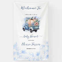 Een beetje pompoen truck Waterverf Baby shower