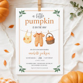 Een beetje pompoen waslijn Herfst Baby shower Kaart