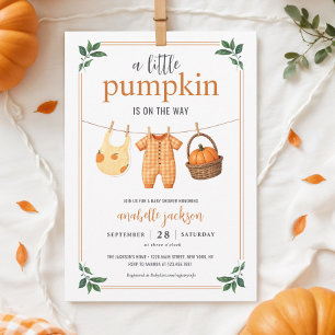 Een beetje pompoen waslijn Herfst Baby shower Kaart