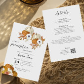 Een beetje pompoen | Waterverf Floral baby shower Kaart