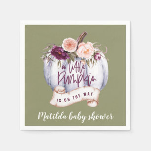 Een beetje pompoen waterverf herfst baby shower fe servet