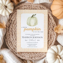 Een beetje pompoen Waterverf Plaid Baby shower