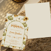 Een beetje pompoen zonnebloem herfst baby shower kaart