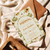 Een beetje pompoen zonnebloem herfst baby shower kaart