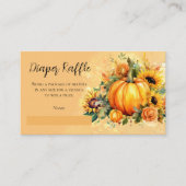 Een beetje Pompoen Zonnebloemen Baby Luier Raffle Informatiekaartje (Voorkant)