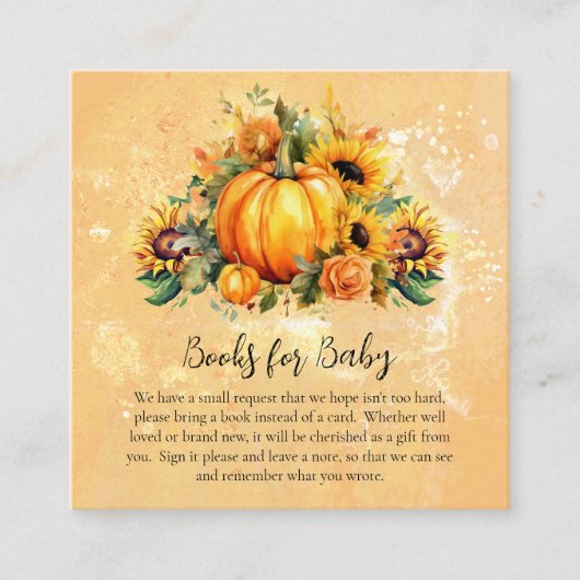 Een beetje pompoen zonnebloemen boeken voor Baby Informatiekaartje (Voorkant)