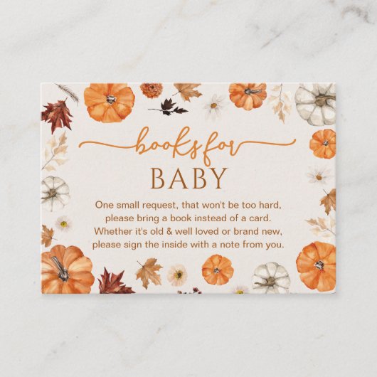 Een beetje pompoenboeken voor Baby Enclosure Kaart (Voorkant)