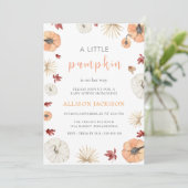 Een beetje pompoengroen laat Baby shower Kaart (Staand voorkant)