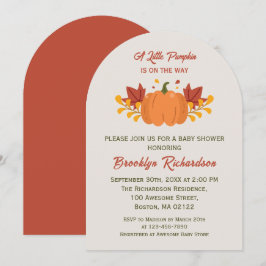 Een beetje pompoenherfst verlaat Herfst Baby showe Kaart
