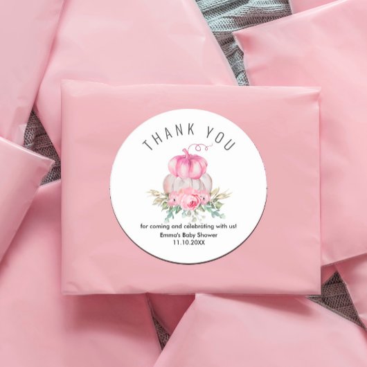 Een beetje pompoenil Baby shower Ronde Sticker