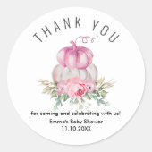 Een beetje pompoenil Baby shower Ronde Sticker (Voorkant)