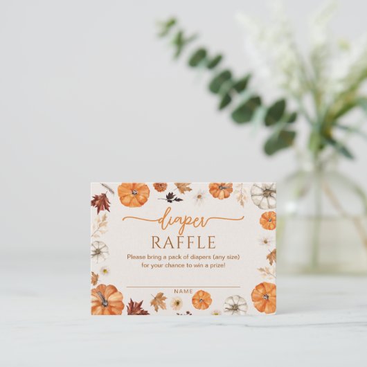 Een beetje pompoenluier Raffle Enclosure Kaart (Staand voorkant)