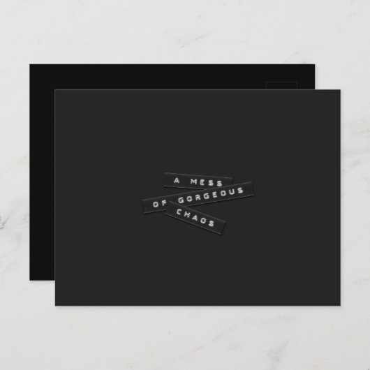 Een beetje prachtige chaos met reliëf op etiketten aankondigingskaart (Voorkant / Achterkant)