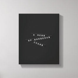 Een beetje prachtige chaos met reliëf op etiketten canvas afdruk