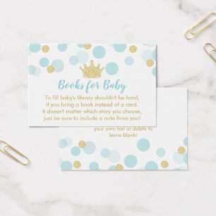 Een beetje Prince Baby shower Breng een boek aanvr Visitekaartje