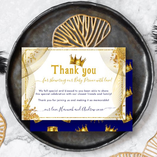 Een beetje Prince Baby shower dank je Kaart
