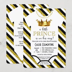 Een beetje Prince Glitter Baby shower Invitation Kaart