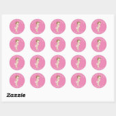 Een beetje Princess Baby shower Roze Ronde Sticker (Vel)