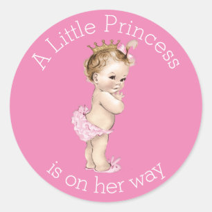 Een beetje Princess Baby shower Roze Ronde Sticker