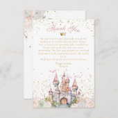 Een beetje prinses blush gouden kroon kasteel douc bedankkaart (Voorkant / Achterkant)
