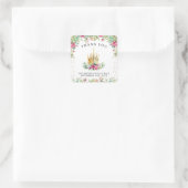 Een beetje prinses Floral dank je Vierkante Sticker (Tas)