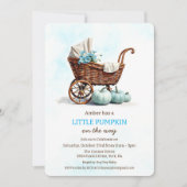 Een beetje Pumpkin Baby Carriage Baby shower Kaart (Voorkant)