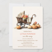 Een beetje Pumpkin Baby Carriage Baby shower Kaart (Voorkant)