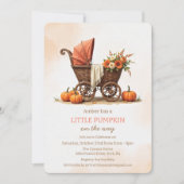 Een beetje Pumpkin Baby Carriage Baby shower Kaart (Voorkant)