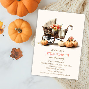 Een beetje Pumpkin Baby Carriage Baby shower Kaart