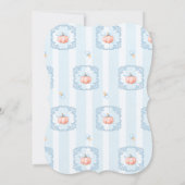 Een beetje Pumpkin Blue Bow Herfst Boy Baby shower Kaart (Achterkant)