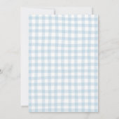 Een beetje Pumpkin Blue Gingham Herfst Baby shower Kaart (Achterkant)