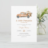 Een beetje Pumpkin Boho Baby shower Kaart (Staand voorkant)
