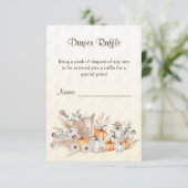 Een beetje Pumpkin Boho Baby shower Luier Raffle Informatiekaartje (Staand voorkant)