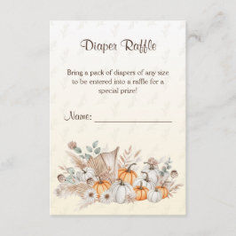 Een beetje Pumpkin Boho Baby shower Luier Raffle Informatiekaartje