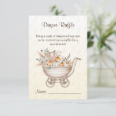 Een beetje Pumpkin Boho Baby shower Luier Raffle Informatiekaartje (Staand voorkant)