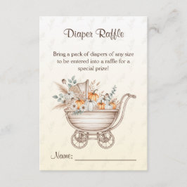 Een beetje Pumpkin Boho Baby shower Luier Raffle Informatiekaartje