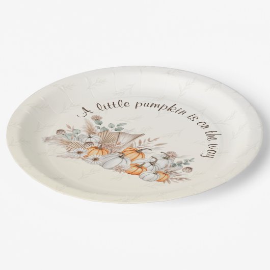 Een beetje Pumpkin Boho Baby shower Papier Bord (Gekanteld)
