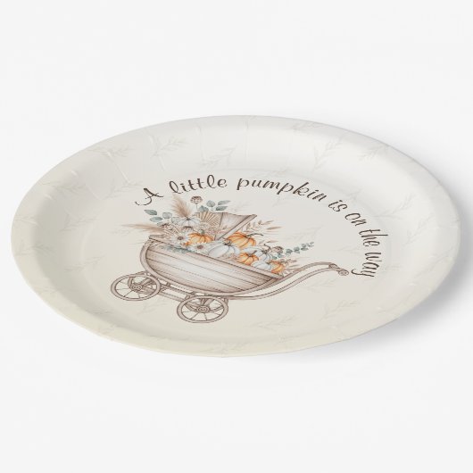 Een beetje Pumpkin Boho Baby shower Papier Bord (Gekanteld)