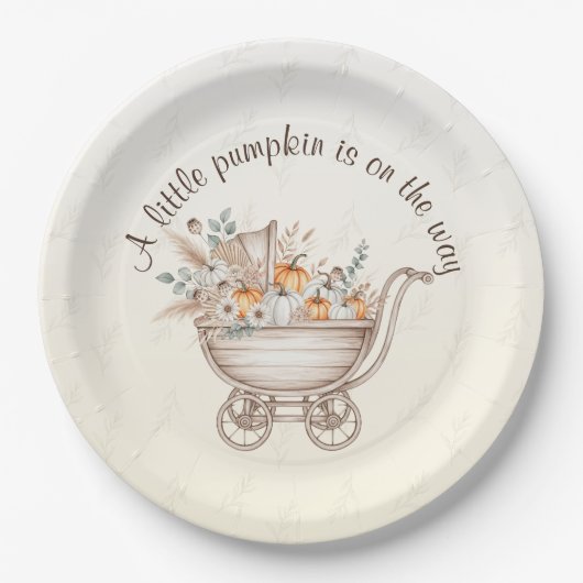 Een beetje Pumpkin Boho Baby shower Papier Bord (Voorkant)