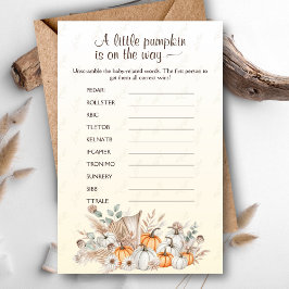 Een beetje Pumpkin Boho Baby shower Scramble