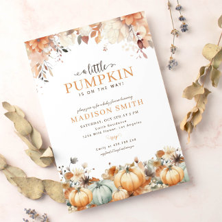 Een beetje Pumpkin Boho Herfst Baby shower Kaart