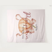 Een beetje Pumpkin Bow Roze Baby shower Achtergron Wandkleed (Voorkant (horizontaal))